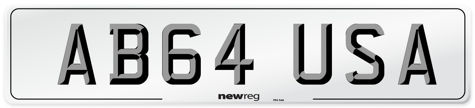 AB64 USA Number Plate from New Reg
